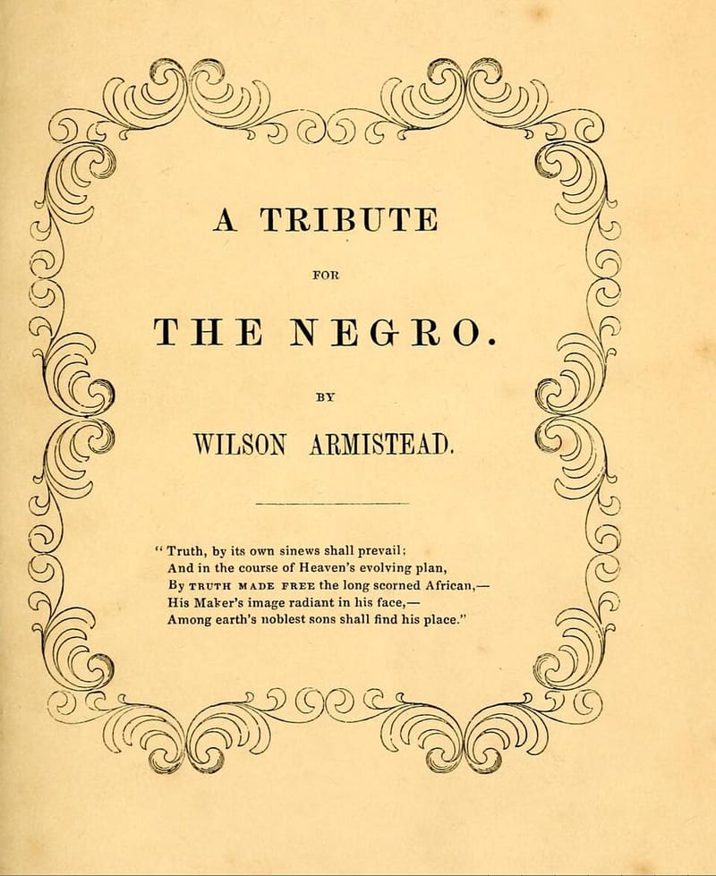 Frontispiece of the abolitionist book A Tribute for the Negro