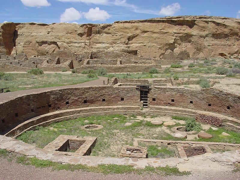The great kiva plaza at Chetro Ketl in Chaco Canyon