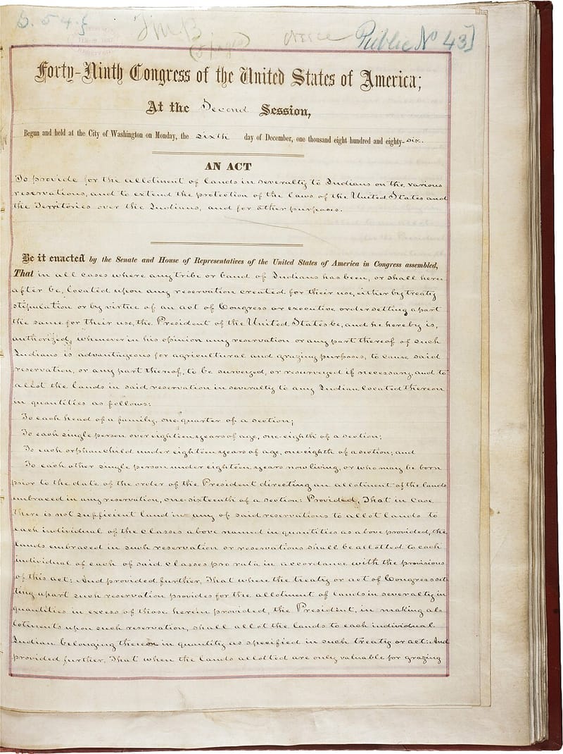 First page of the Dawes Act