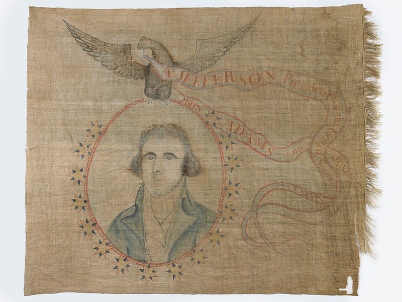 Campaign banner celebrating Thomas Jefferson