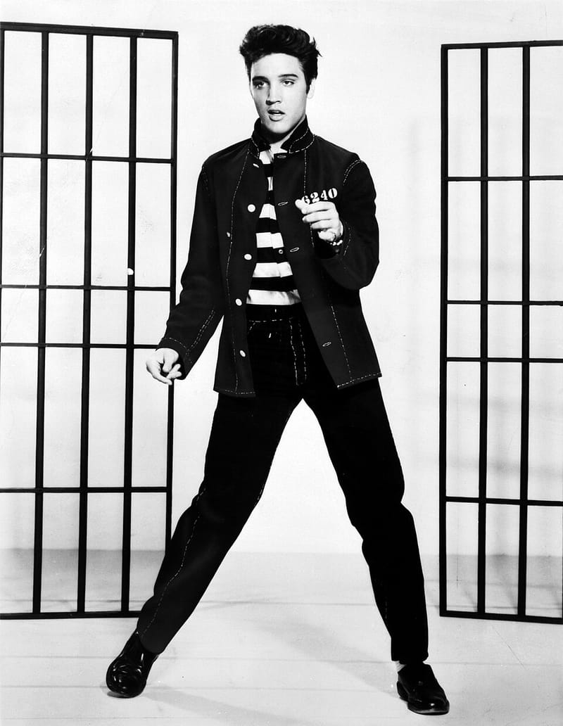 Publicity photograph of Elvis Presley for the 1957 film Jailhouse Rock