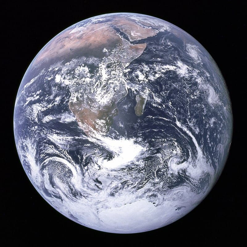 The whole Earth photographed from space by the Apollo 17 crew