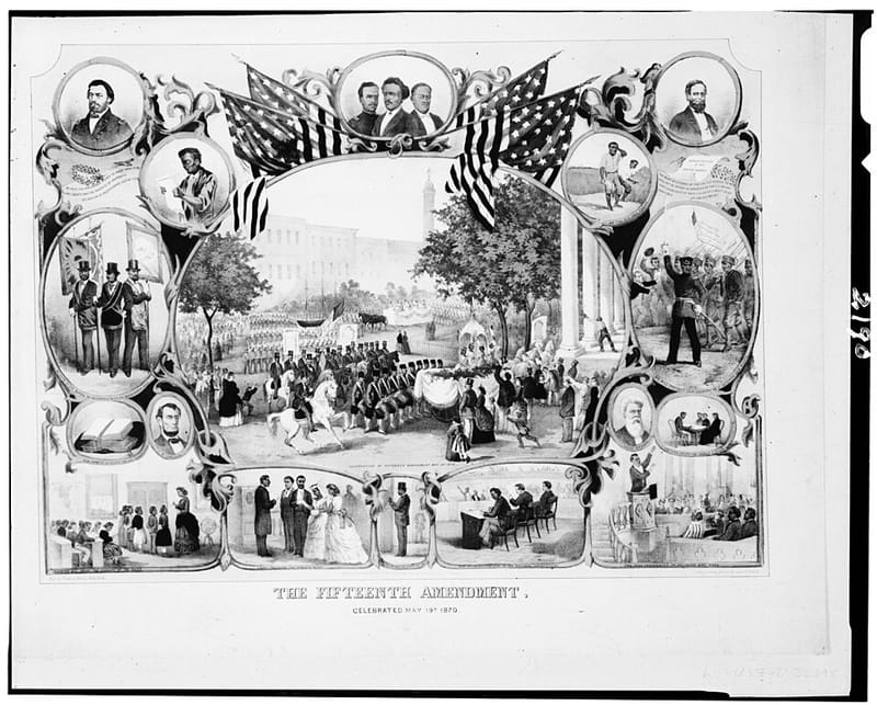 Lithograph celebrating the Fifteenth Amendment