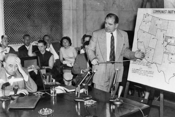 Joseph Welch and Senator Joseph McCarthy at the Army-McCarthy hearings